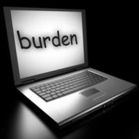 burden word on laptop photo