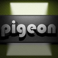 pigeon word of iron on carbon photo