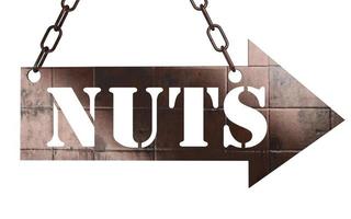 nuts word on metal pointer photo