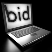 bid word on laptop photo