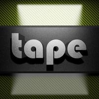 tape word of iron on carbon photo