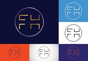 plantilla de vector de diseño de logotipo de letra de monograma inicial fh. diseño de logotipo de letra fh