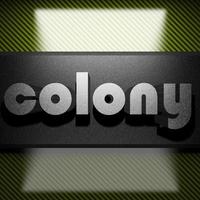 colony word of iron on carbon photo