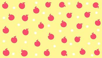 Cut and bright yellow background.Apple pattern. vector