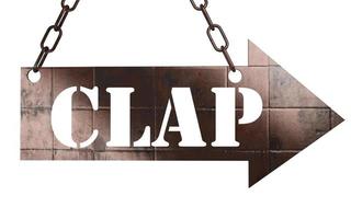 clap word on metal pointer photo