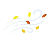 Autumn Wind. Stream of air with leaves vector