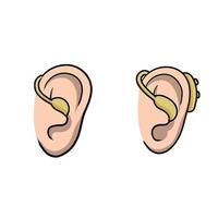 Hearing aid. Hearing problems vector