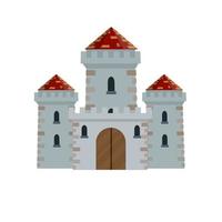 Medieval European stone castle. Knight fortress. vector