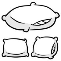 Set of pillows. Soft cushions. Large and small object. vector