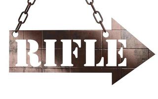 rifle word on metal pointer photo