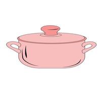 Ilustración de stock de vector de olla. utensilios de cocina para hacer sopa. Aislado en un fondo blanco.