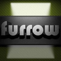 furrow word of iron on carbon photo