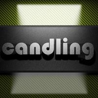 candling word of iron on carbon photo