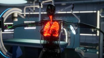 examen de radiologie des poumons humains en laboratoire video