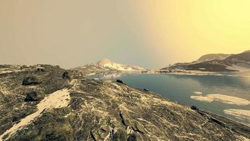 coastline of Antarctica with stones and ice video