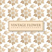 Seamless pattern vintage flower gold vector