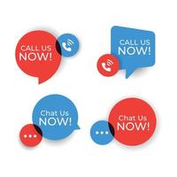 call and chat us now icon design template vector