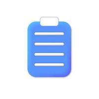 3D Isometric Checklist icon. Created For Mobile, Web, Decor, Print Products, Application. Perfect for web design, banner and presentation. Vector Illustration.