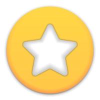 Star, glossy yellow color. Customer rating feedback concept from the client about employee of website. 3d design of the object. For mobile applications. Vector illustration