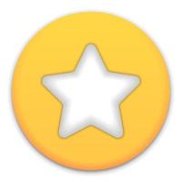 Star, glossy yellow color. Customer rating feedback concept from the client about employee of website. 3d design of the object. For mobile applications. Vector illustration