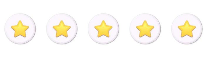 Five Star Feedback. Vector customer review concepts. Reviews stars with good and bad rate and text. 3D