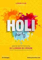 festival indio de colores celebración feliz holi. holi club fiesta de colores. puede usarse para pancartas, invitaciones, diseño de afiches con detalles de tiempo y lugar vector