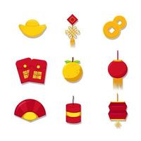 colección de conjunto de iconos chinos vector