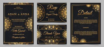 Indian Wedding Invitation Set vector