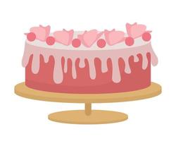 Decorated cake for party semi flat color vector object