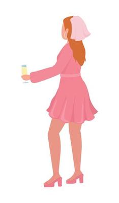 Bridesmaid semi flat color vector character