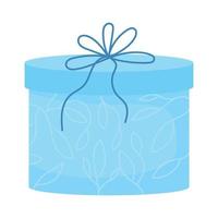 regalo en caja azul objeto de vector de color semi plano