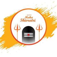 Beautiful happy maha shivratri greeting card with shivling background vector