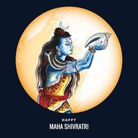 Happy maha shivratri traditional festival card background vector