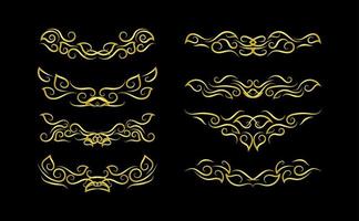 Gold Borders Elements Set Collection, ornament Vector