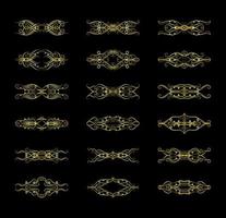 Gold Borders Elements Set Collection, ornament Vector