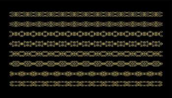 Gold Borders Elements Set Collection, ornament Vector