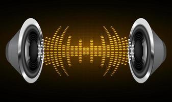 Sound waves oscillating dark light. earphone vector