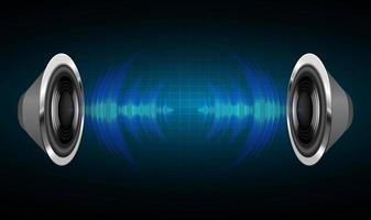 Sound waves oscillating dark light. earphone vector