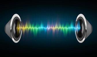 Sound waves oscillating dark light. earphone vector