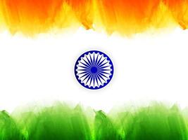 fondo de acuarela del día de la república tricolor del tema de la bandera india vector