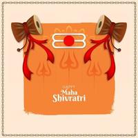 Happy Maha Shivratri festival classic mythological background vector