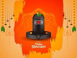 Happy Maha Shivratri festival classic mythological background vector