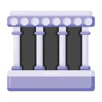 Building with pillars denoting flat icon of bank building vector