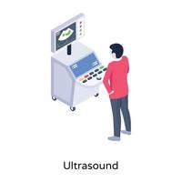 una ilustración de ultrasonido, diseño isométrico vector