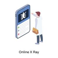 An isometric illustration of online x ray vector