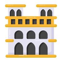 A multi storeyed building icon in flat style vector