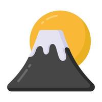 Icon of hill station in flat style vector