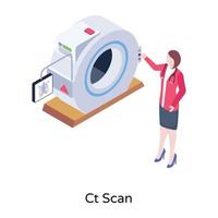 A perfect isometric illustration of ct scan vector