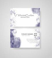 Abstract splashed watercolor business card vector