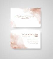 Abstract splashed watercolor business card vector